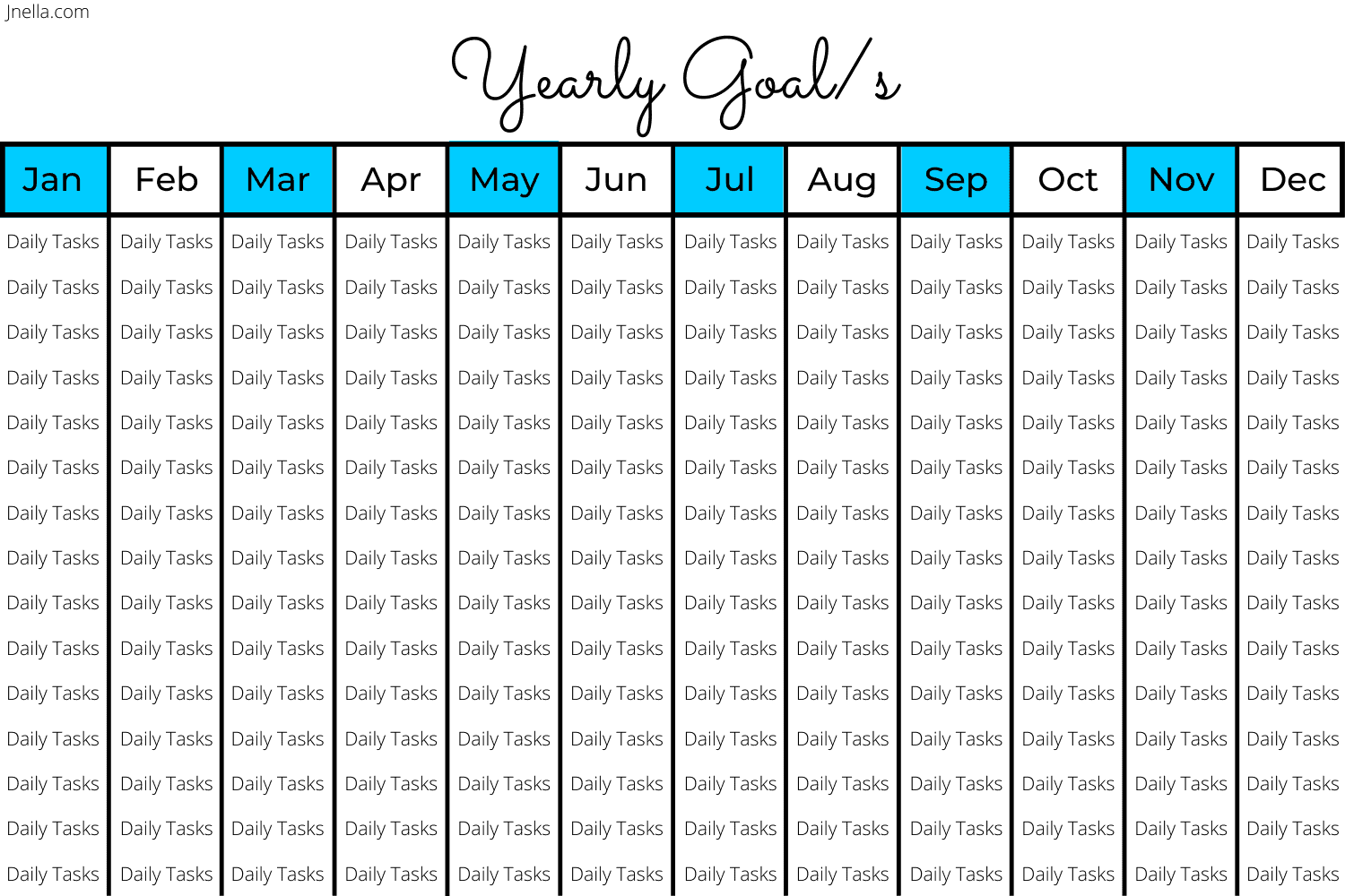 My Goals Table