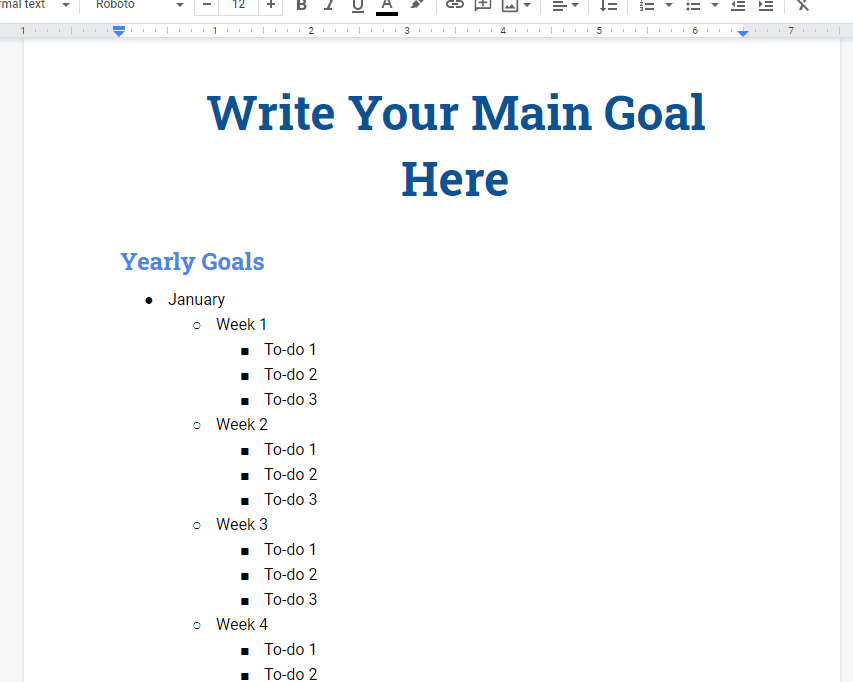 My Goal Template